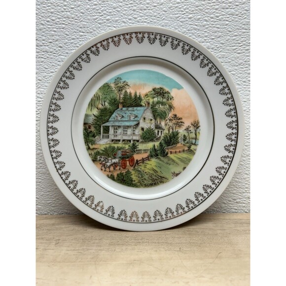 1980 Currier & Ives The 4 Season Roy Thomas Collection Summer Decorative Plate - Picture 1 of 7
